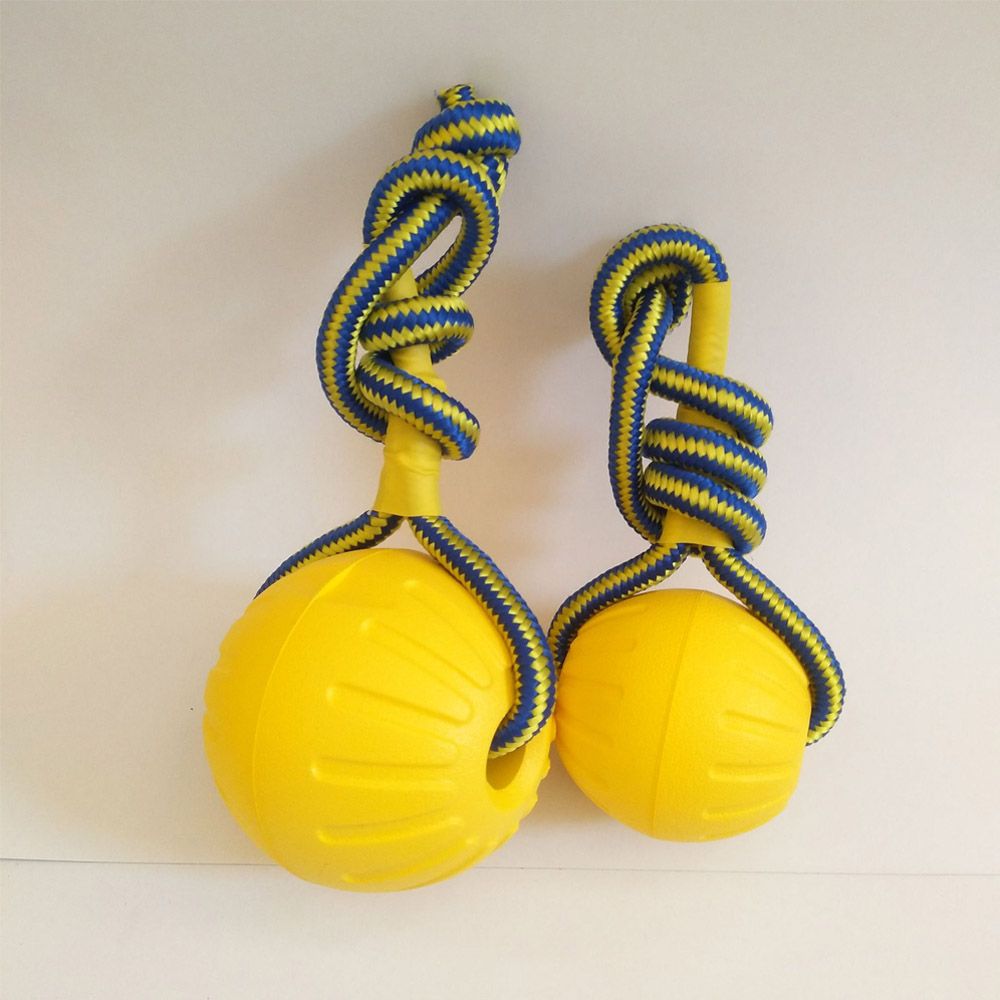 Suction Cup Dog Tug Toy - 7 cm/9 cm Giallo Indistruttibile Palla