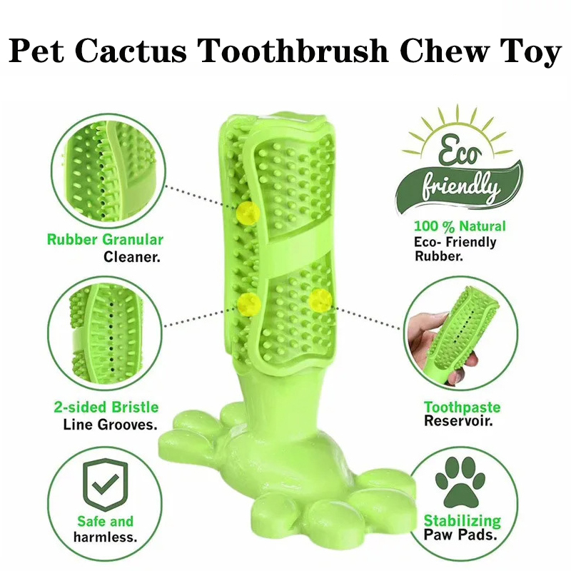 Rubber Treat Dispensing Dog Toy - Pet Dog Cactus Interactive gomma resistente