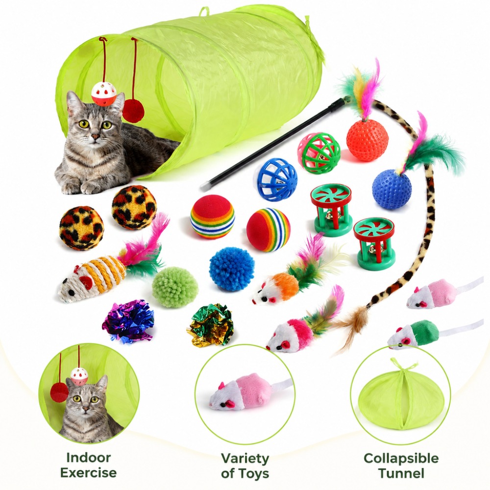 Catnip Interactive Plush Mouse - Assortimento di Giocattoli per Gattini: Bastoncino