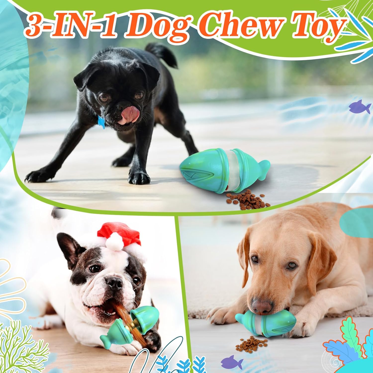 Giocattolo da masticare 2 in 1 - Rubber Treat Dispensing Dog Toy recensione e prezzo