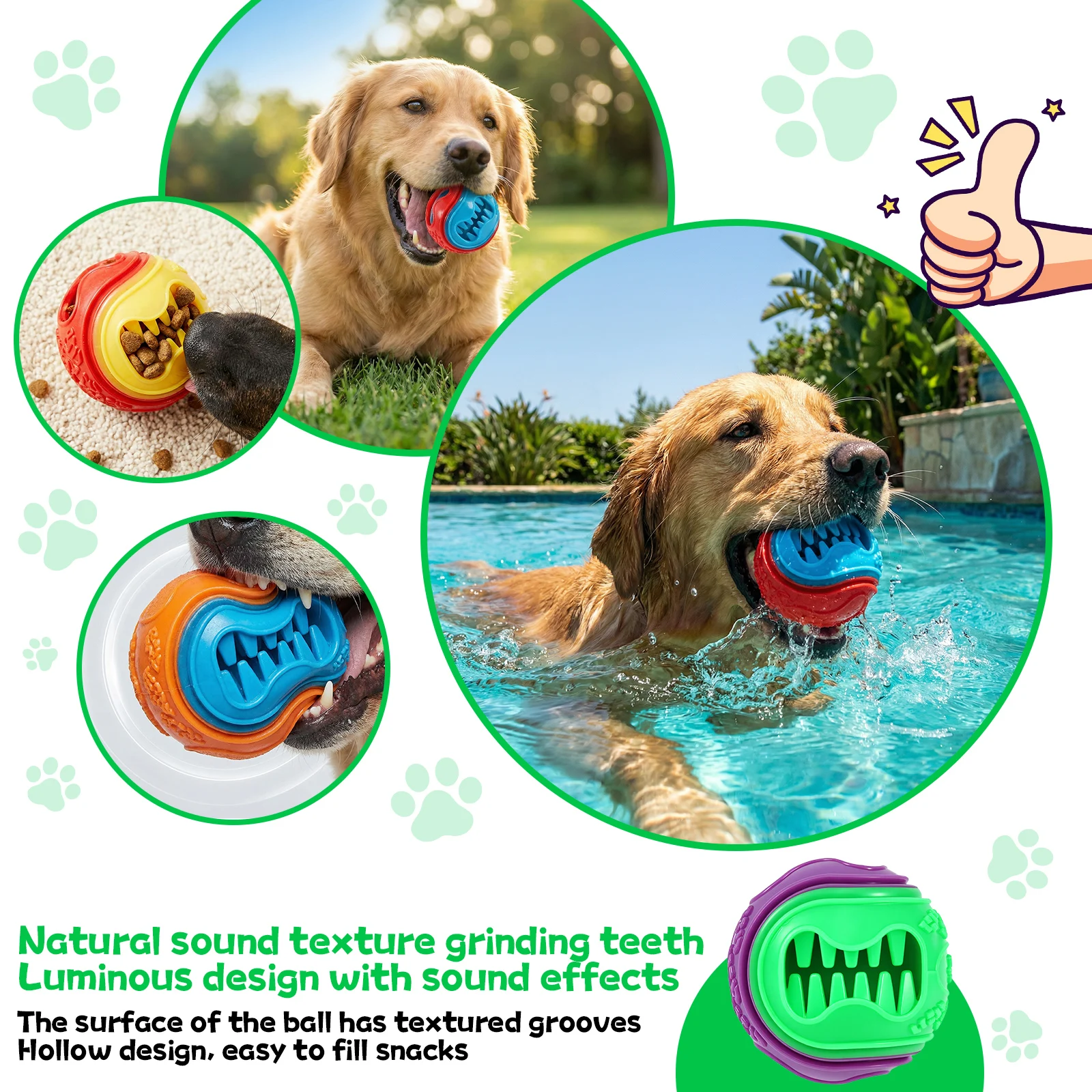 Set di 6 Palline Interattive p - Rubber Treat Dispensing Dog Toy recensione e prezzo
