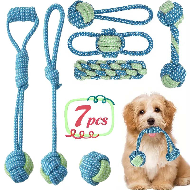 Set di 7 Giocattoli Interattiv - Dog Rope Toy Aggressive Chewers recensione e prezzo